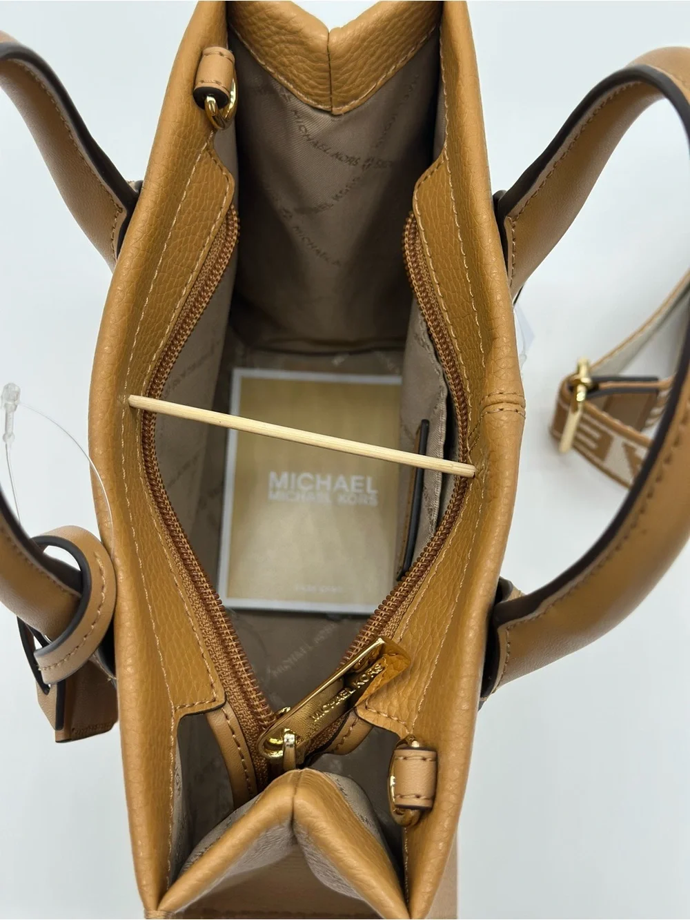 Michael Kors Cognac Brown Logo Tote with Detachable Strap